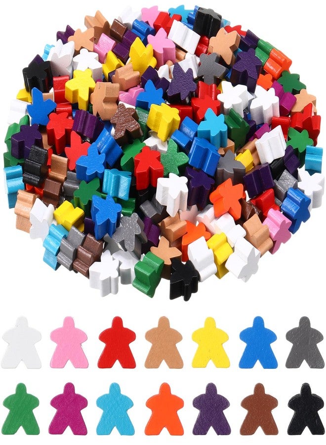 Arrowbash 200 Pcs Wooden Meeples Multi Color Meeples Pieces Family Games Accessories Board Game Tokens Ideal for Sorting Counting Game Night Party - Image 3